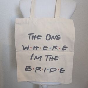 Cream Tote Bag with Fun Text Design